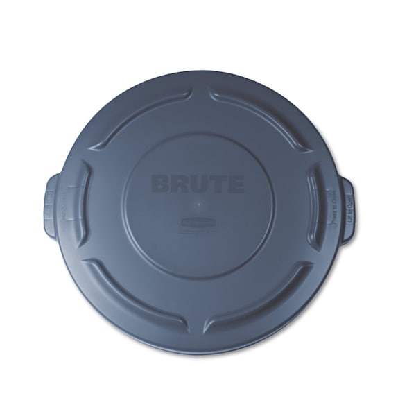 Rubbermaid Commercial Flat Top Lid for 20 gal Round BRUTE Containers, 19.88" diameter, Gray FG261960GRAY - main